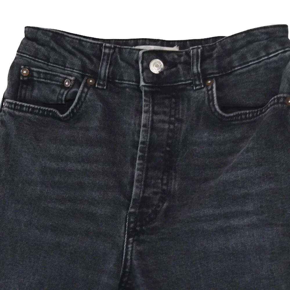 We The Free Raw Hem Straight Leg Faded Black Jeans 27 y2k 90s - Picture 3 of 8